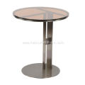 Living Room Transparent Brown Glass Top Coffee Table